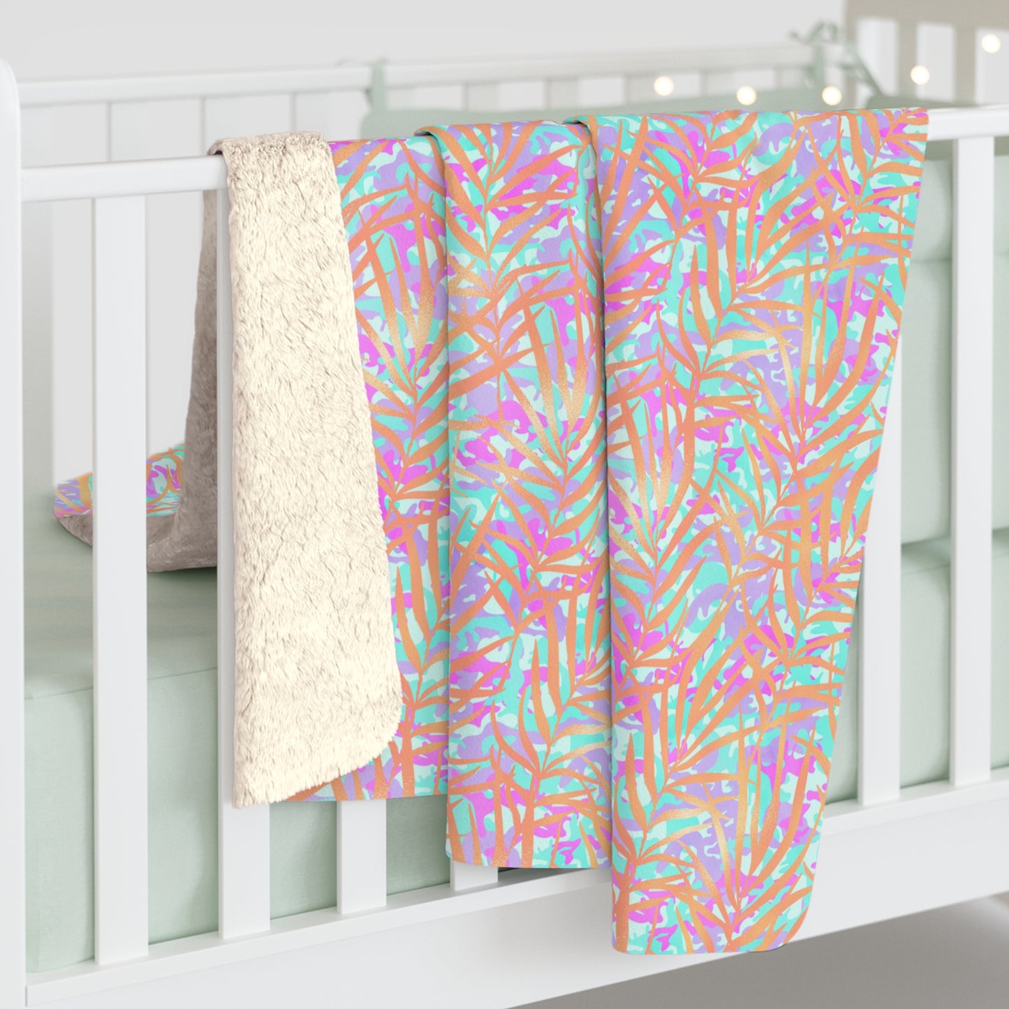 Tropical Sunset Palms Fleece Blanket