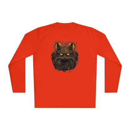 Creepy Black Cat Adult Long Sleeve Tee