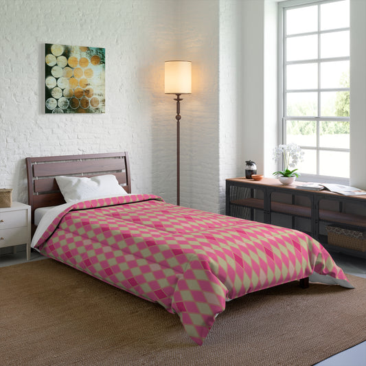 Pink Harlequin Comforter