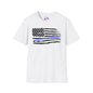 Thin Blue Line American Flag Adult T-shirt