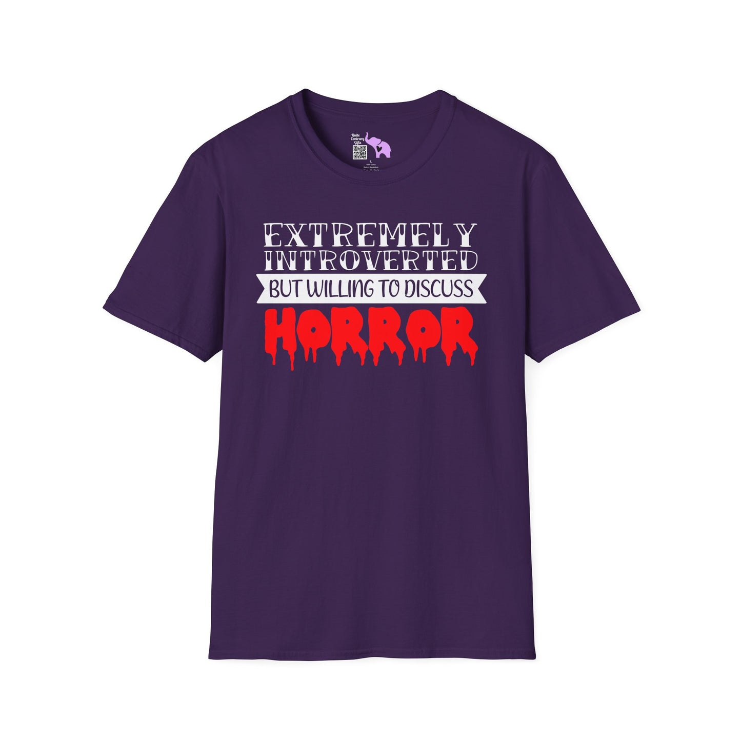 Extremely Introverted But Willing To Discuss Horror Adult T-shirt