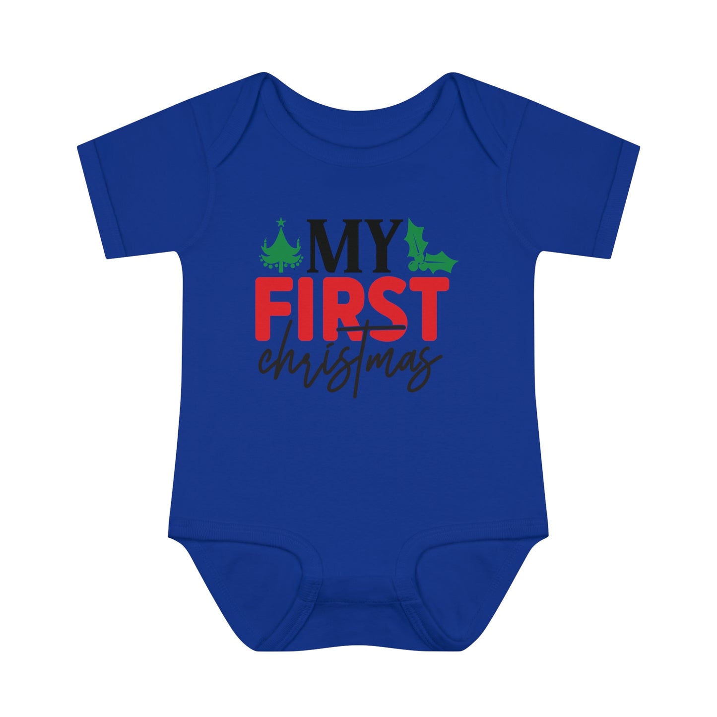 My First Christmas Infant Baby Rib Bodysuit