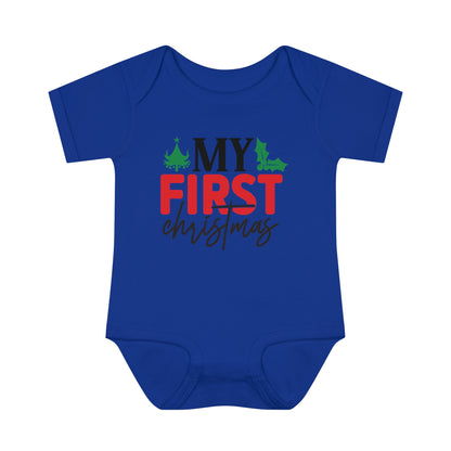 My First Christmas Infant Baby Rib Bodysuit