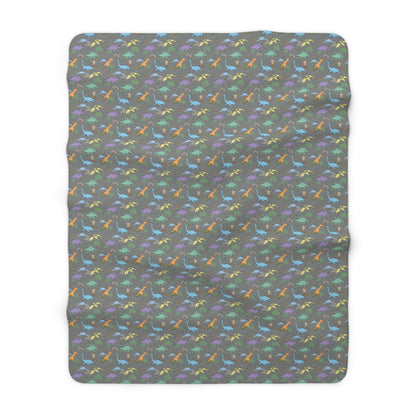 Prehistoric Playtime Sherpa Fleece Blanket