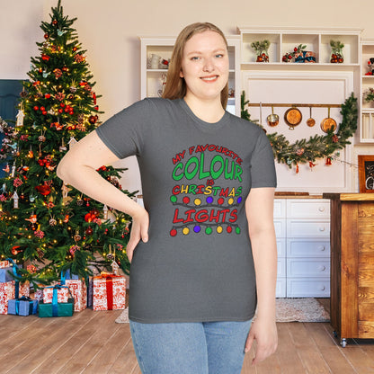 My Favourite Colour Is Christmas Lights  Adult T-shirt