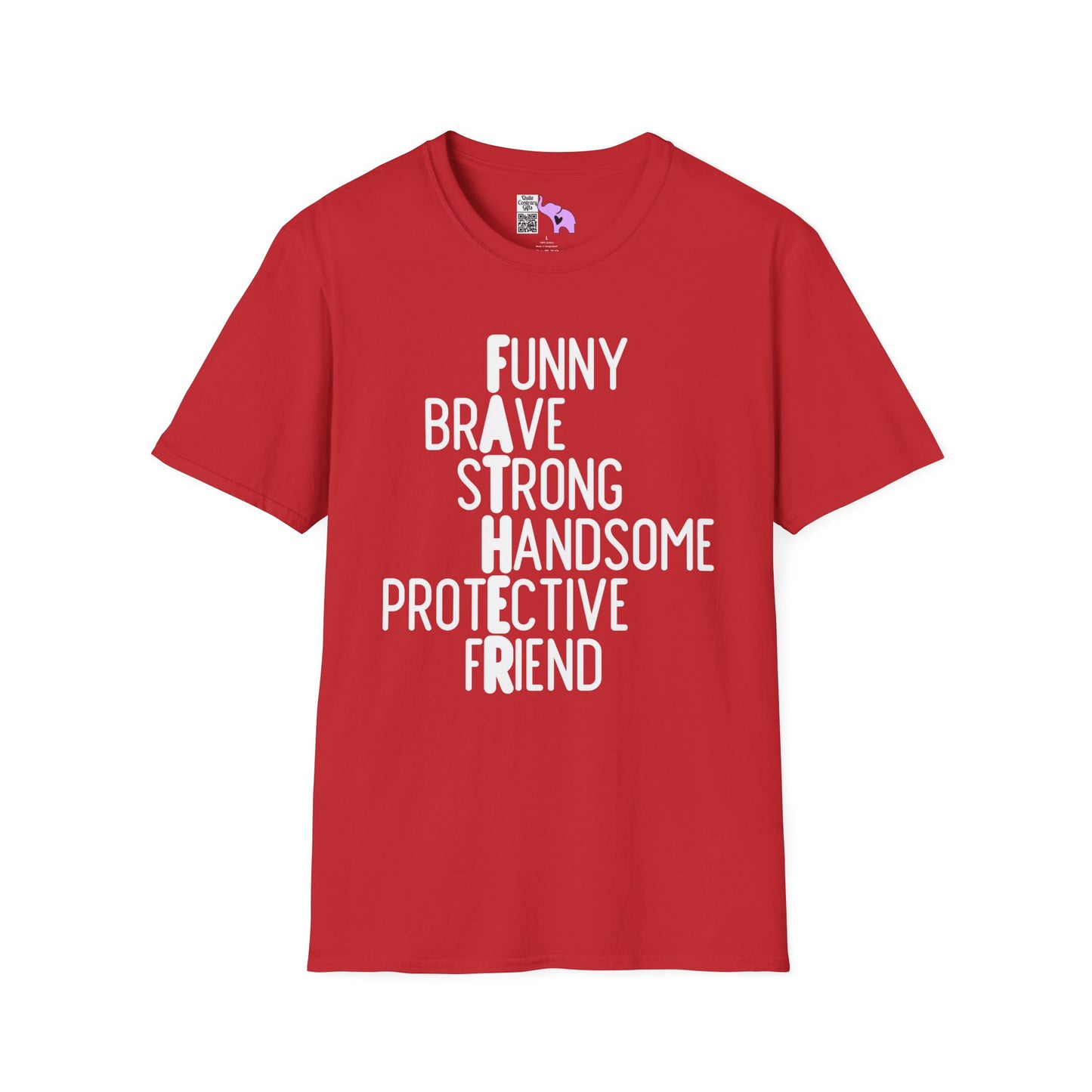 Father-Funny, Brave, Strong, Handsome, Protective, Friend Adult T-shirt