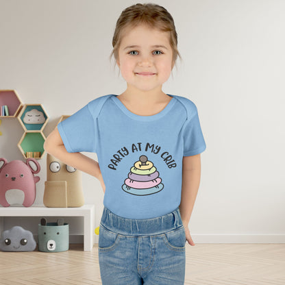 Party At My Crib Infant Baby Rib Bodysuit