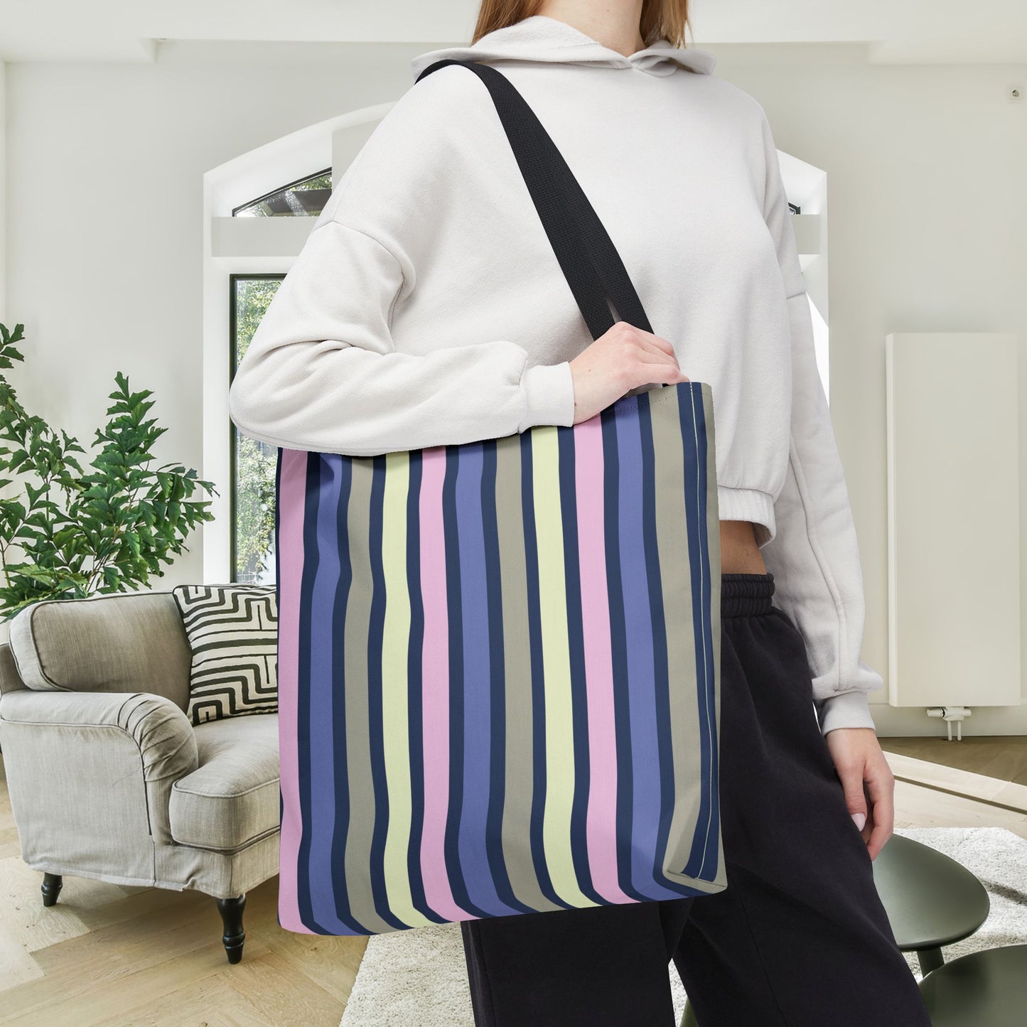 Earthy Stripes Canvas Tote Bag
