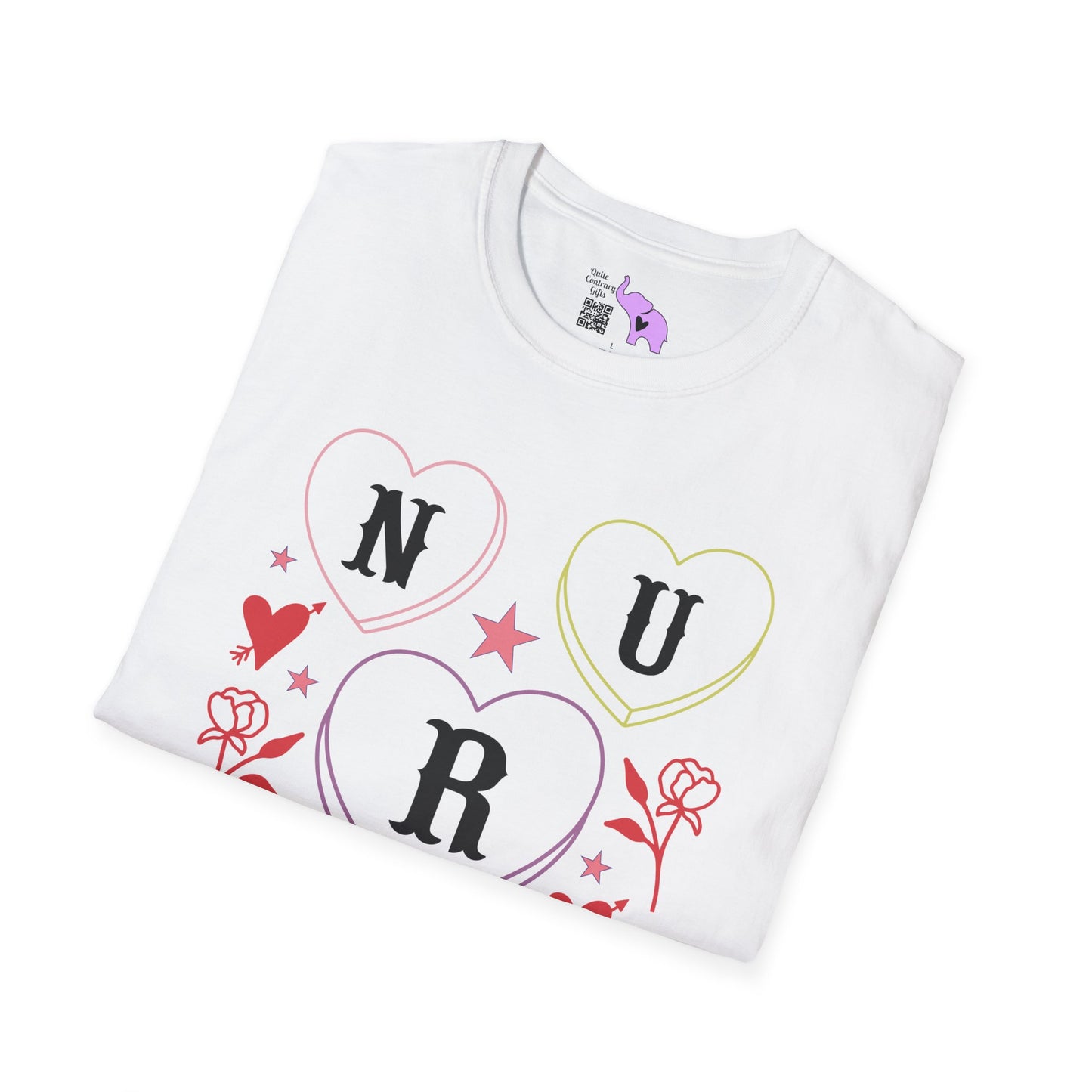 ""Nurse Candy Hearts Adult T-shirt