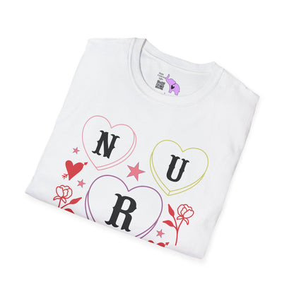 ""Nurse Candy Hearts Adult T-shirt