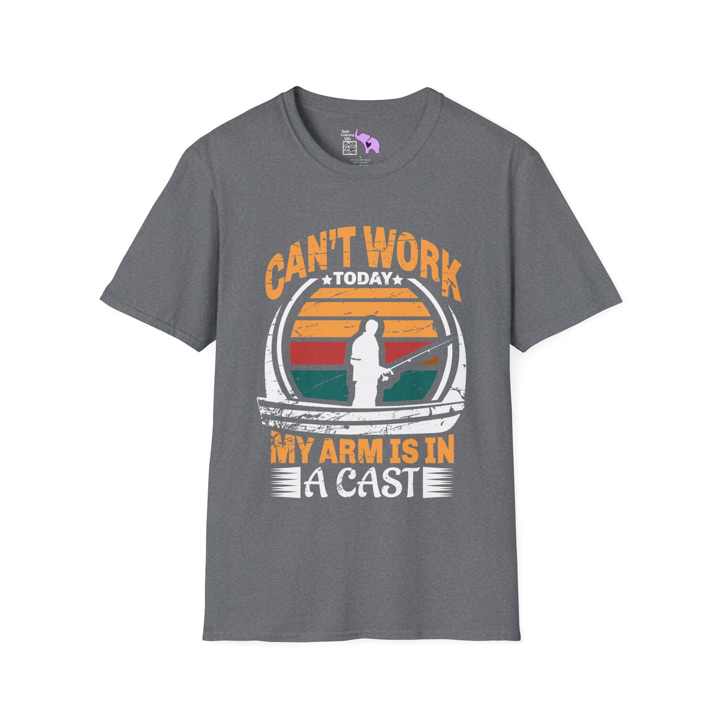 Can't Work Today My Arm Is In A Cast (Fishing) Adult T-shirt