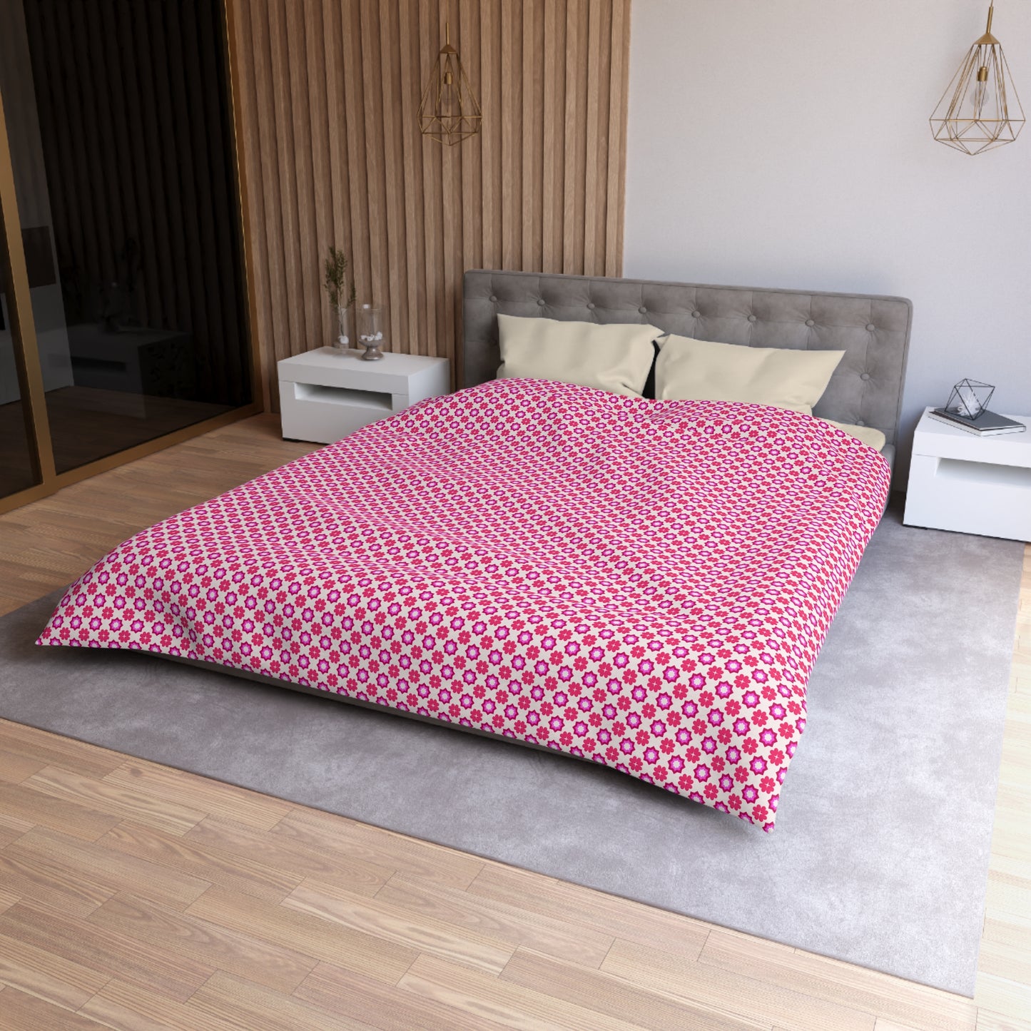 Rosy Star Garden Microfiber Duvet Cover