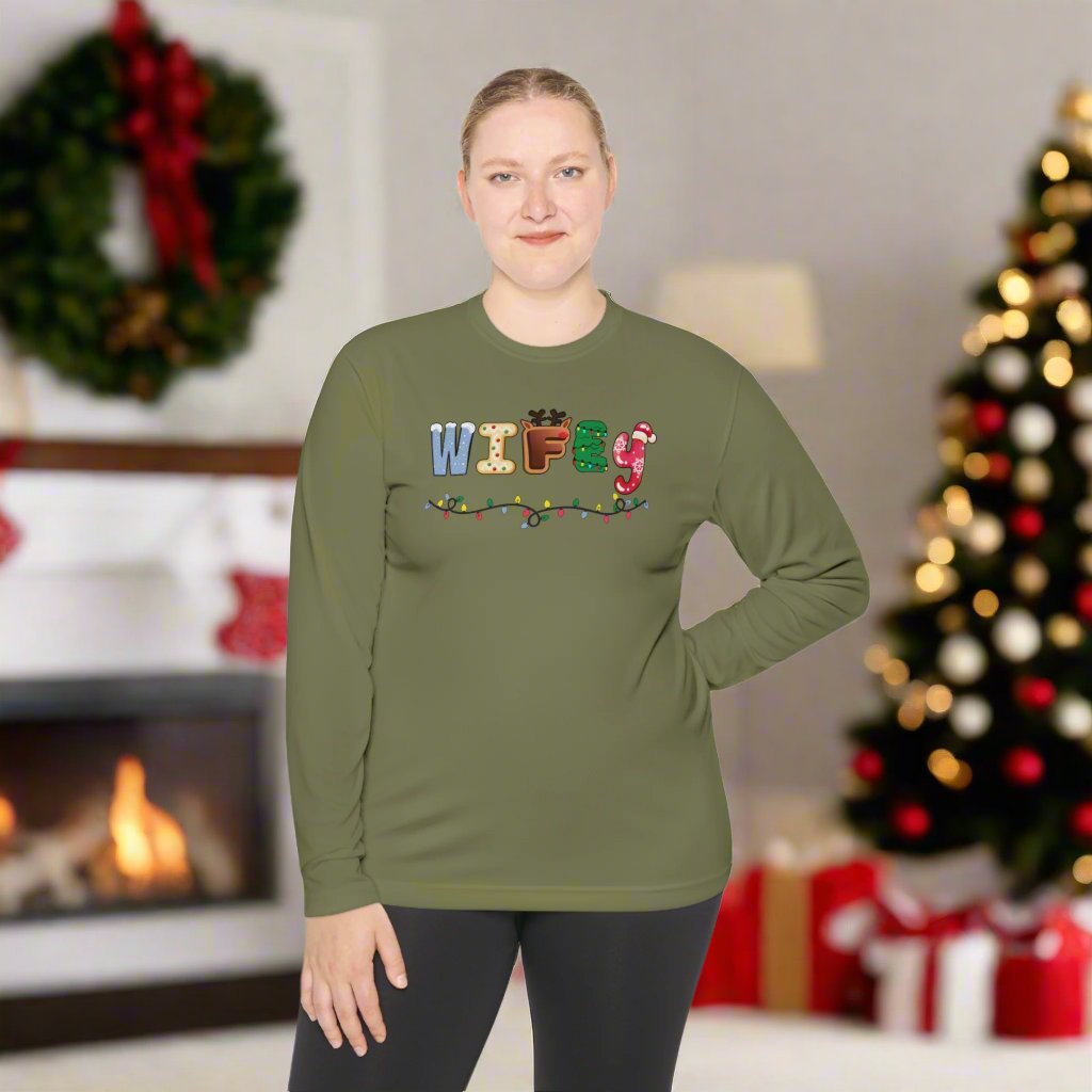 Christmas Wifey Adult Long Sleeve Tee