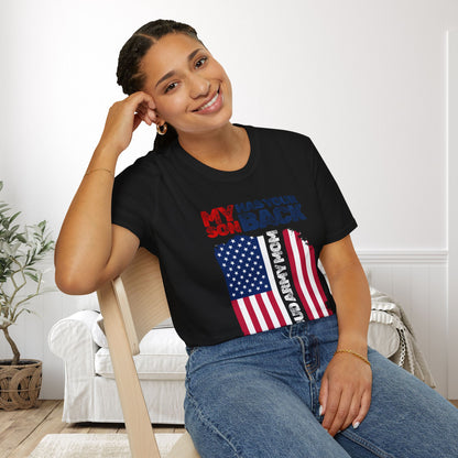 My Son Has Your Back Proud Army Mom Adult T-shirt