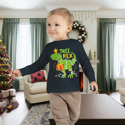 Christmas Tree Rex Toddler Long Sleeve Tee