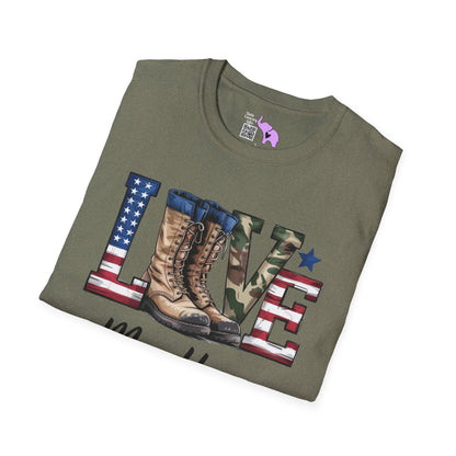 Love My Hero (Military Boots) Adult T-Shirt