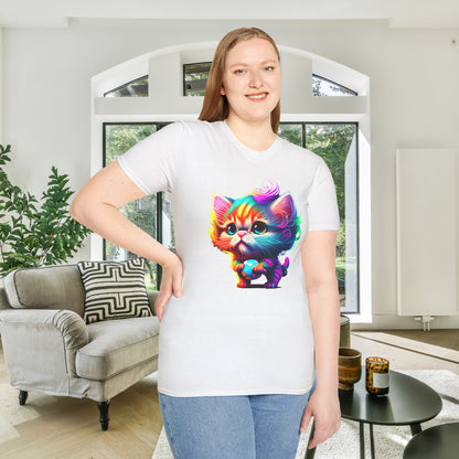 Cute Colorful Kitten Adult T-shirt