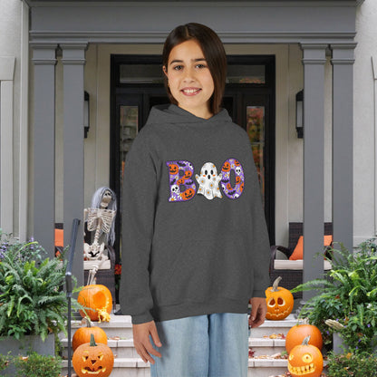 Cute Floral Boo w/Ghost Youth Hoodie