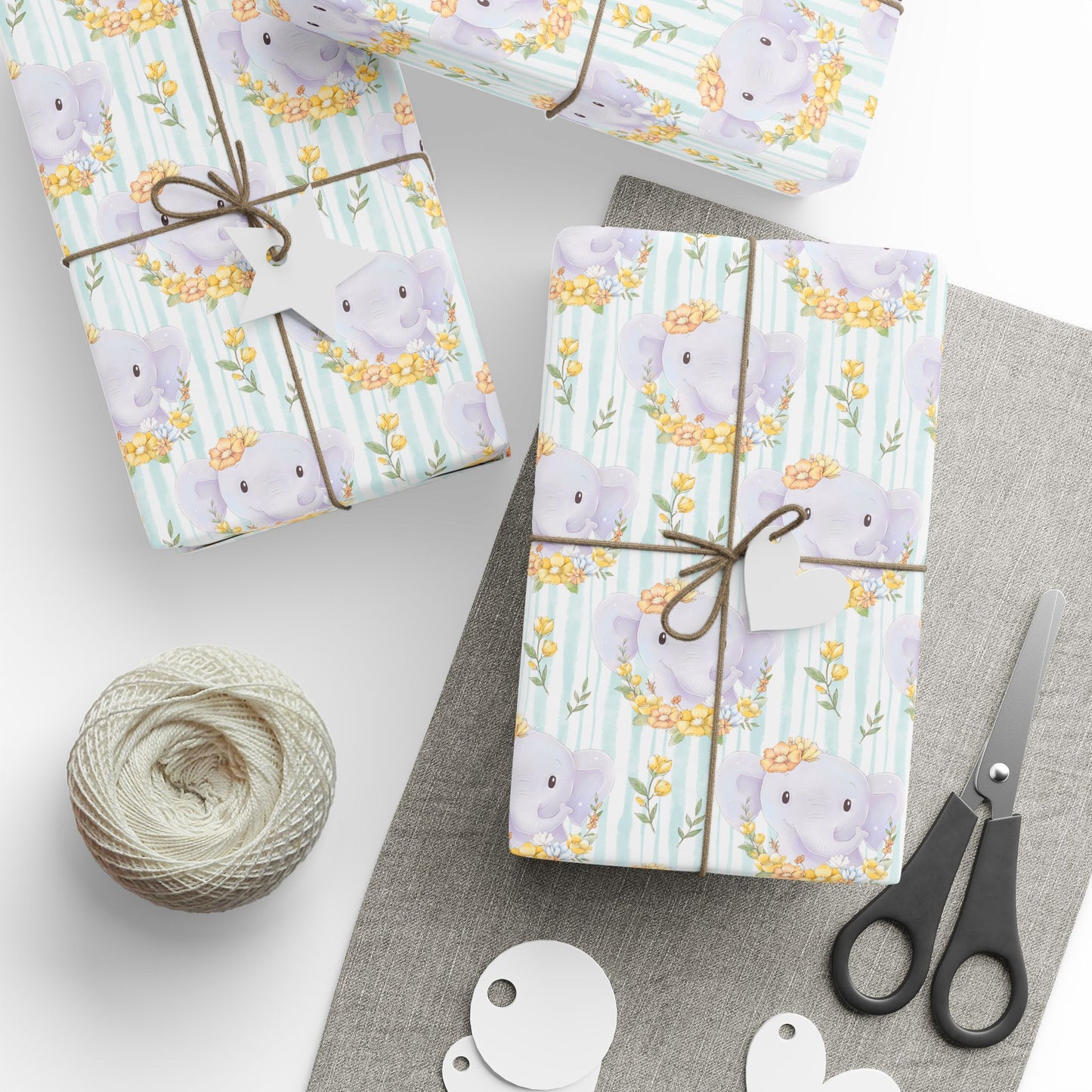 Elephant in Bloom Wrapping Paper