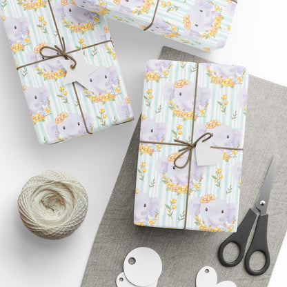 Elephant in Bloom Wrapping Paper
