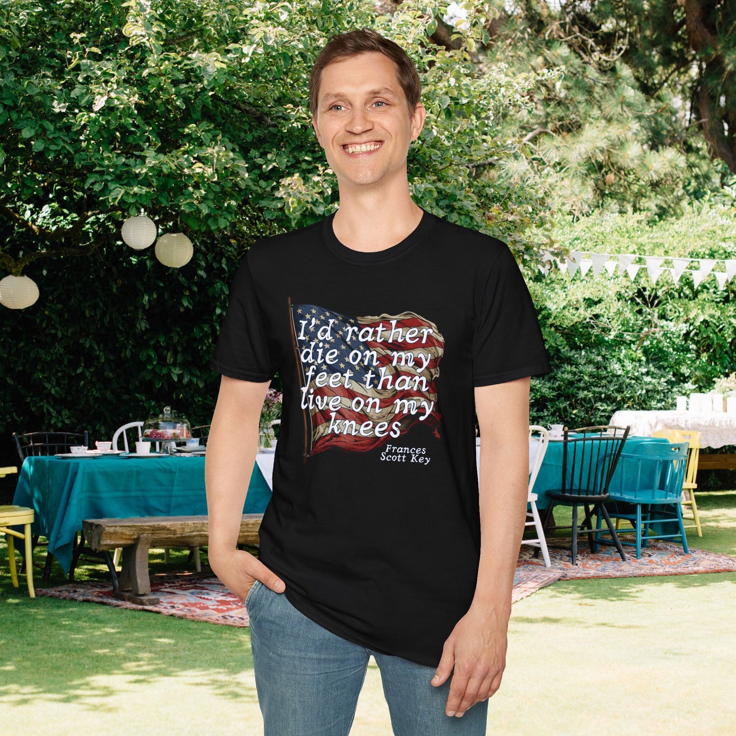 I'd Rather Die On My Feet Than Live On My Knees Adult T-shirt