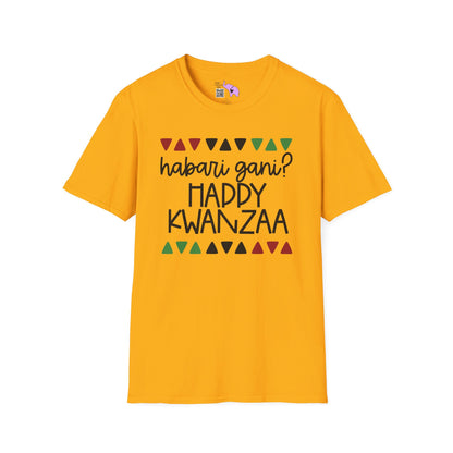 Habari Gani? Happy Kwanzaa Adult T-shirt