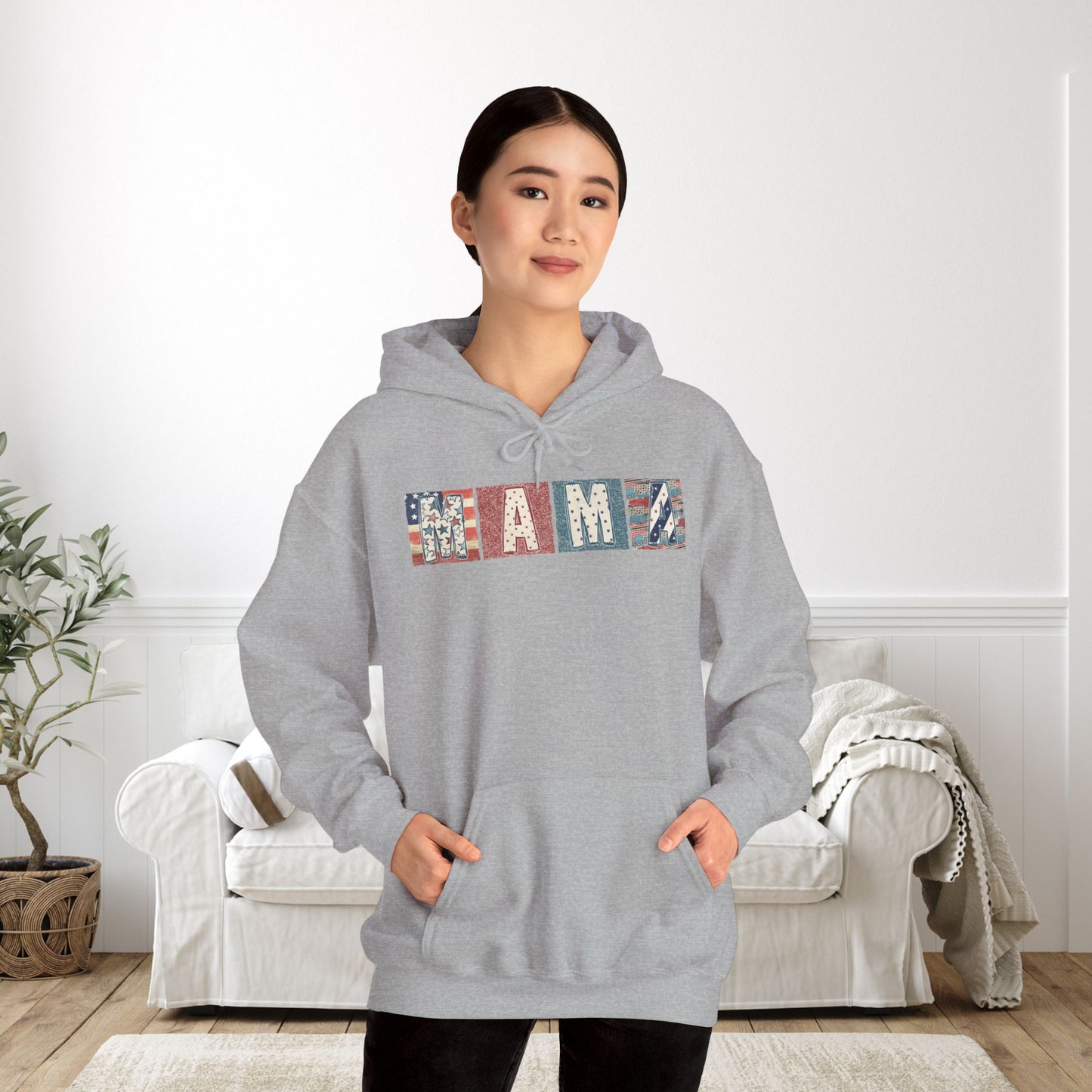 Mama (Patriotic) Heavy Blend™ Hooded Sweatshirt