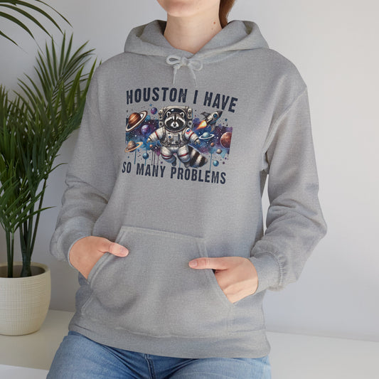 Houston I Have So Many Problems (Panda) Heavy Blend™ Hooded Sweatshirt