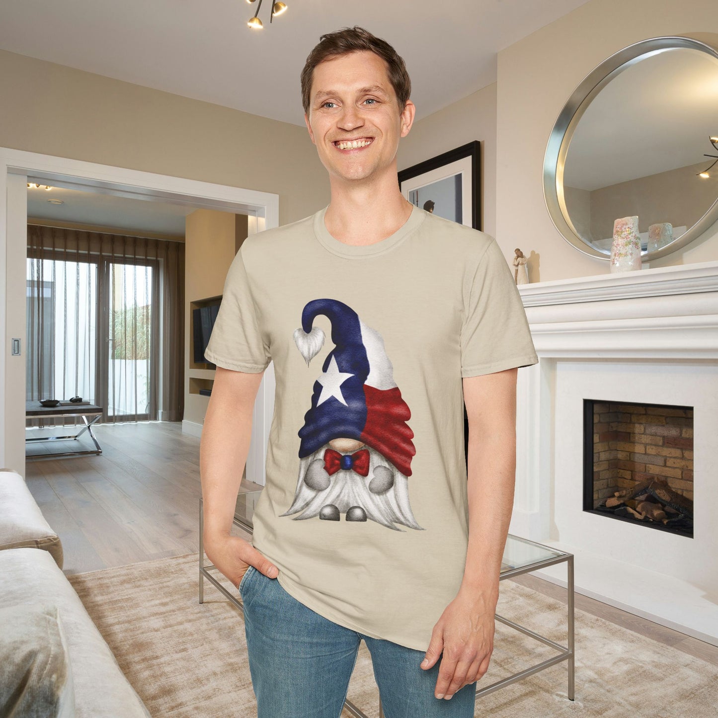 Texas Bowtie Gnome Adult T-shirt