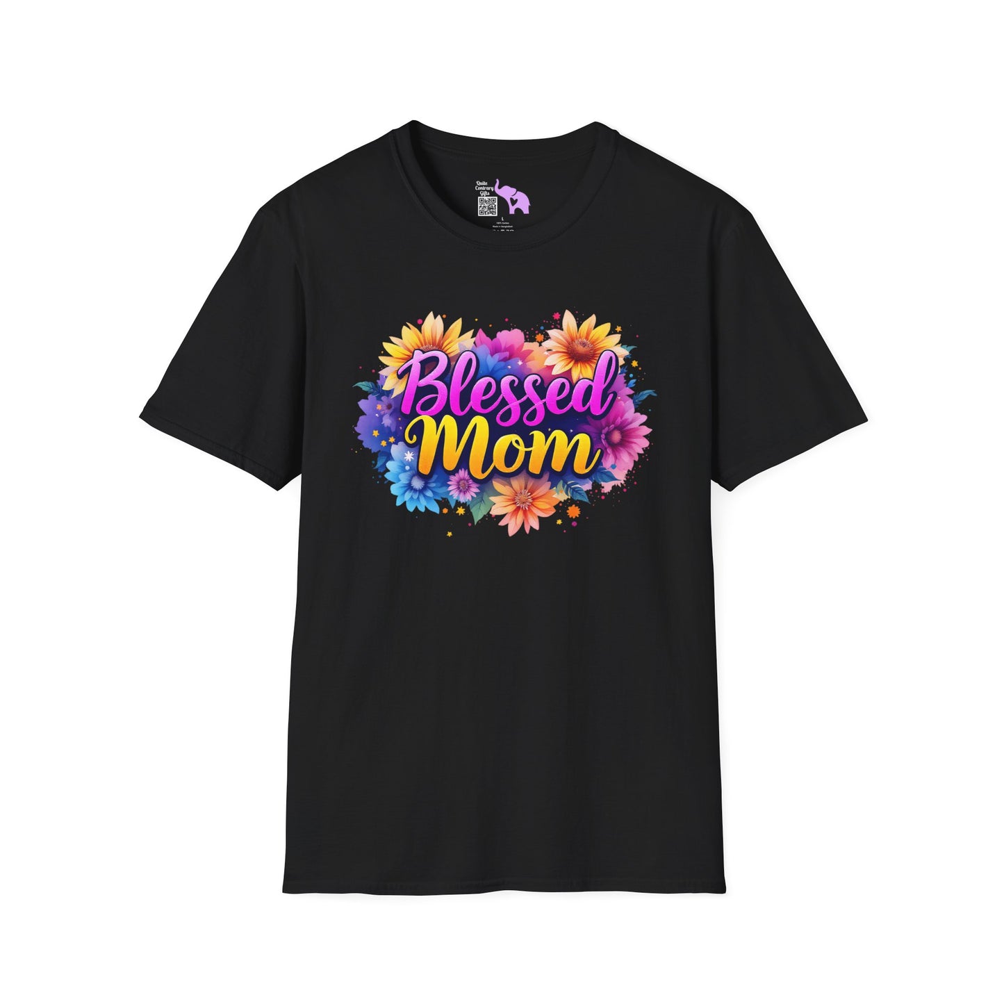 Blessed Mom (Vibrant Floral) Adult T-shirt