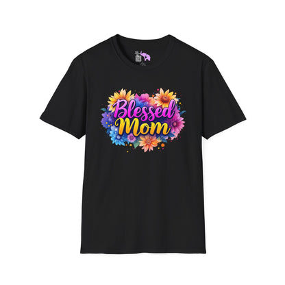 Blessed Mom (Vibrant Floral) Adult T-shirt