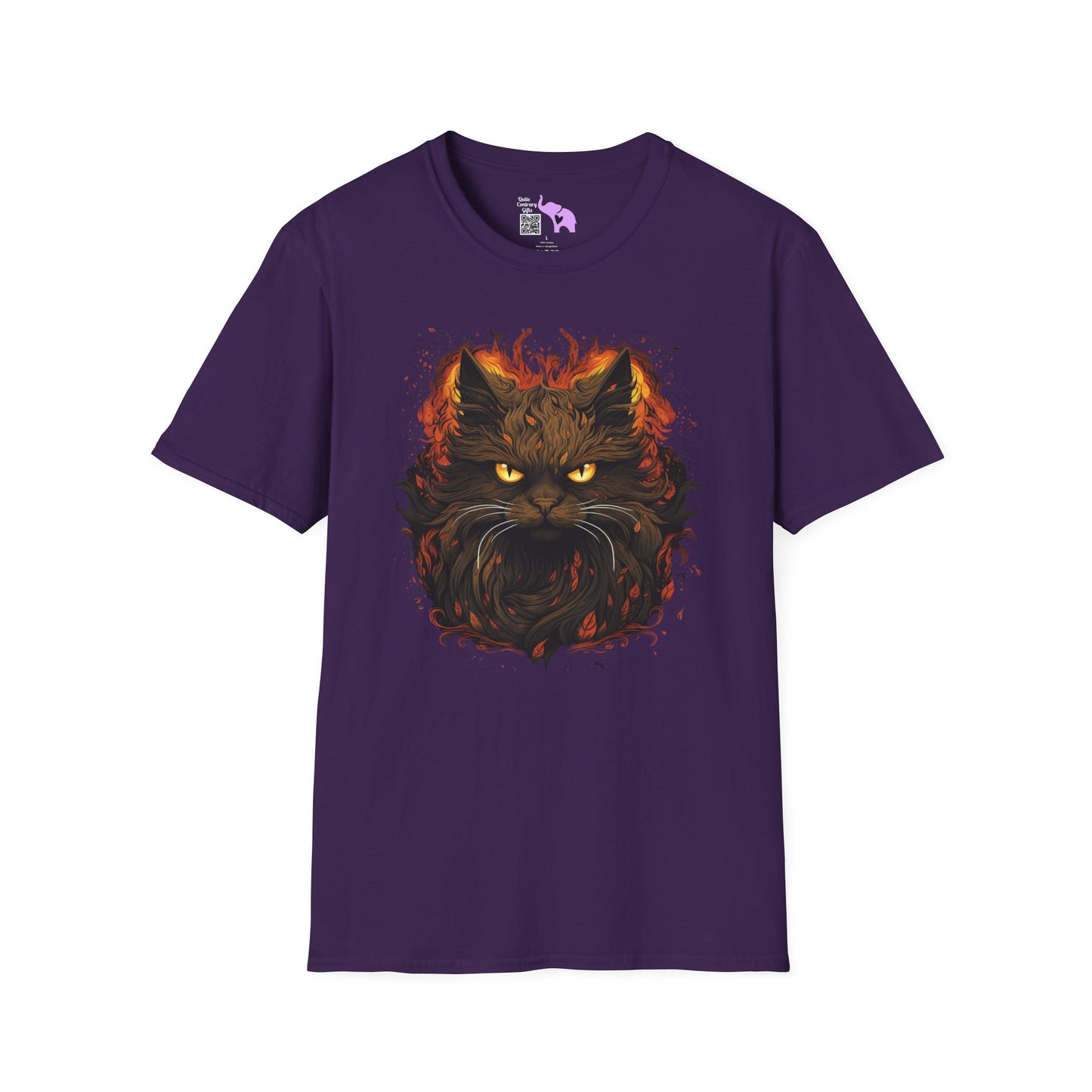 Creepy Black Cat 8 Adult T-shirt