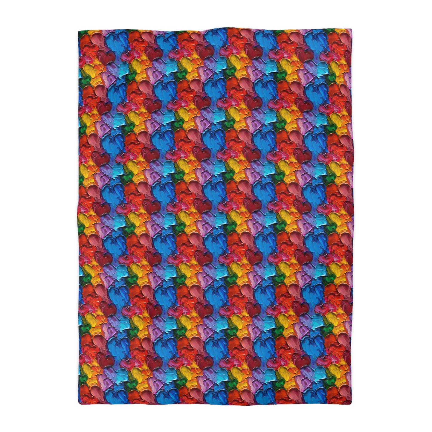 Palette Knife Hearts Microfiber Duvet Cover