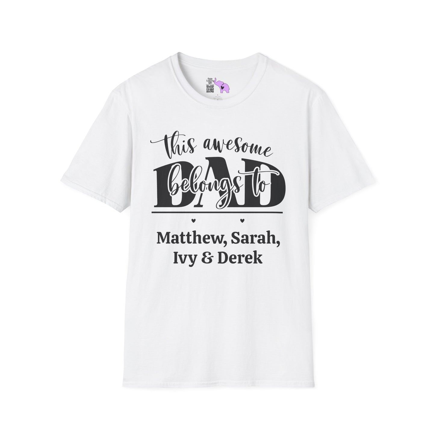 ""This Awesome Dad Belongs To... Adult T-shirt (Personalizable)