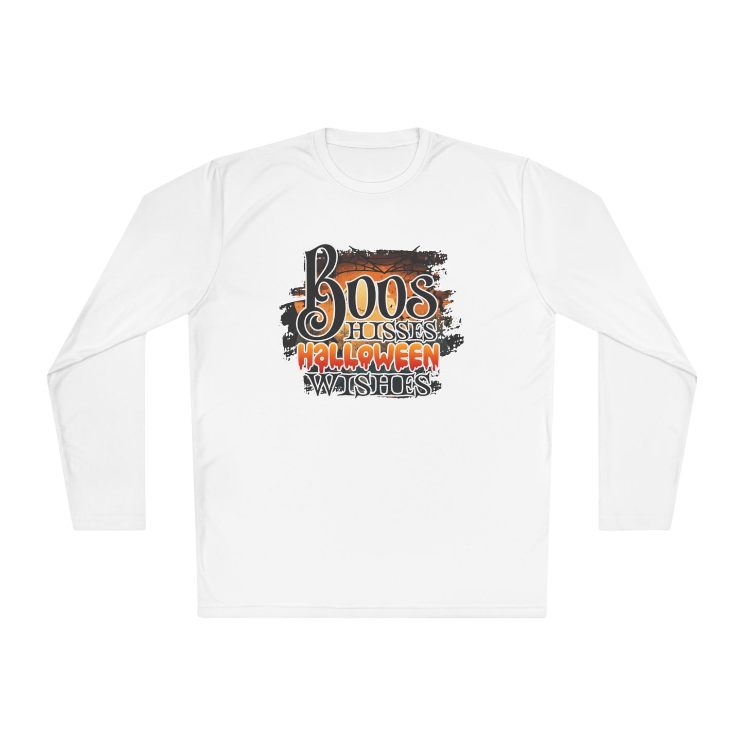 Boos Hisses Halloween Wishes Adult Long Sleeve Tee