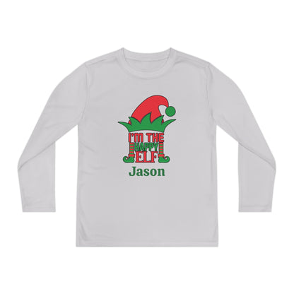 I'm The Happy Elf Personalized Youth Long Sleeve Tee