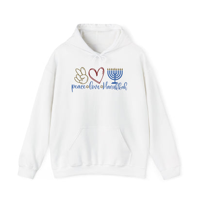 Peace Love Hanukkah Adult Heavy Blend™ Hooded Sweatshirt