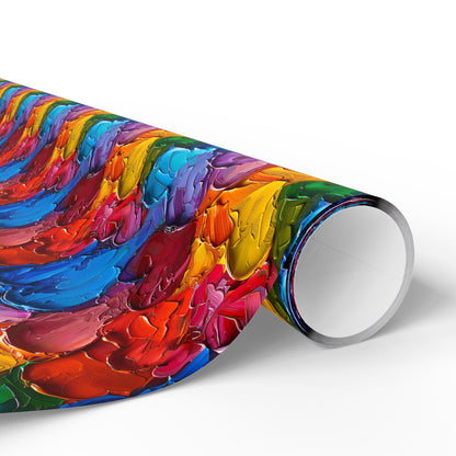 Palette Knife Hearts Wrapping Paper