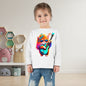 Colorful Guitar Kitten Toddler Long Sleeve Tee