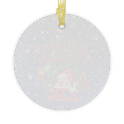 Santa Merry Christmas 2024 Glass Ornament