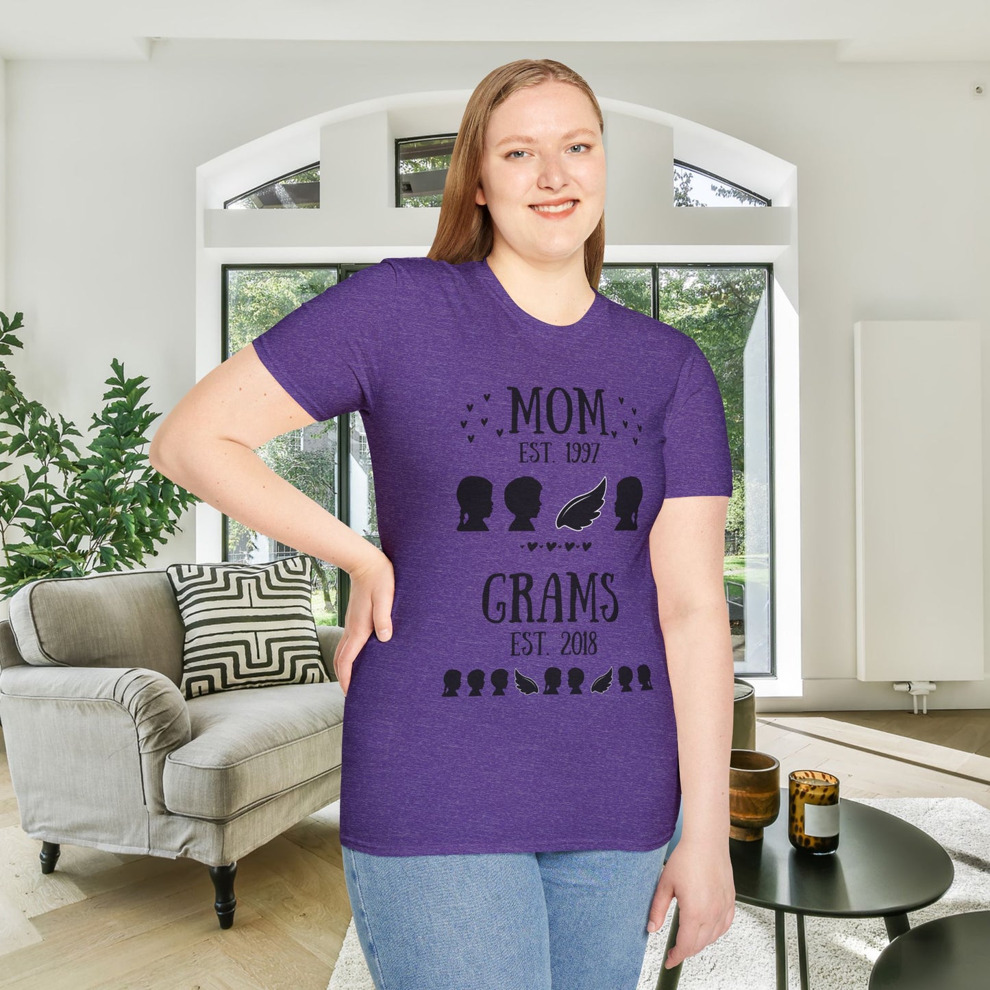 Mom Est. Grandma Est. Great Grandma Est. Custom Adult T-shirt