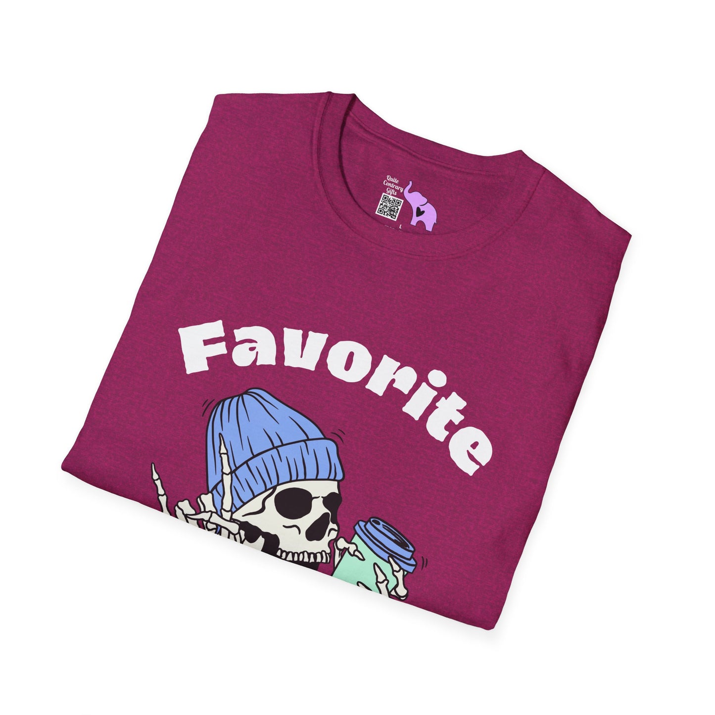 Favorite Auntie Skull Green/Blue Adult T-shirt