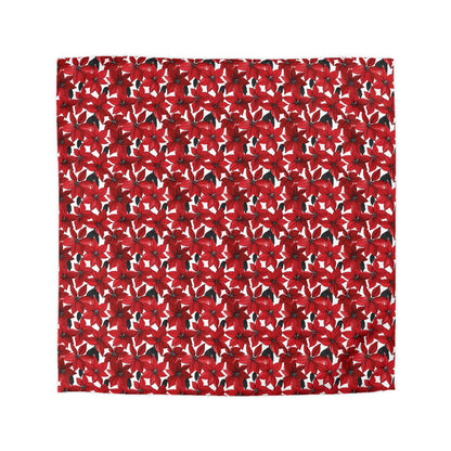 Inked Poinsettias Microfiber Duvet Cover