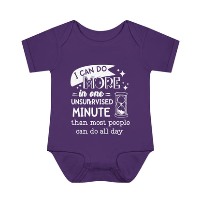 I Can Do More In One Unsupervixed Minute... Infant Baby Rib Bodysuit