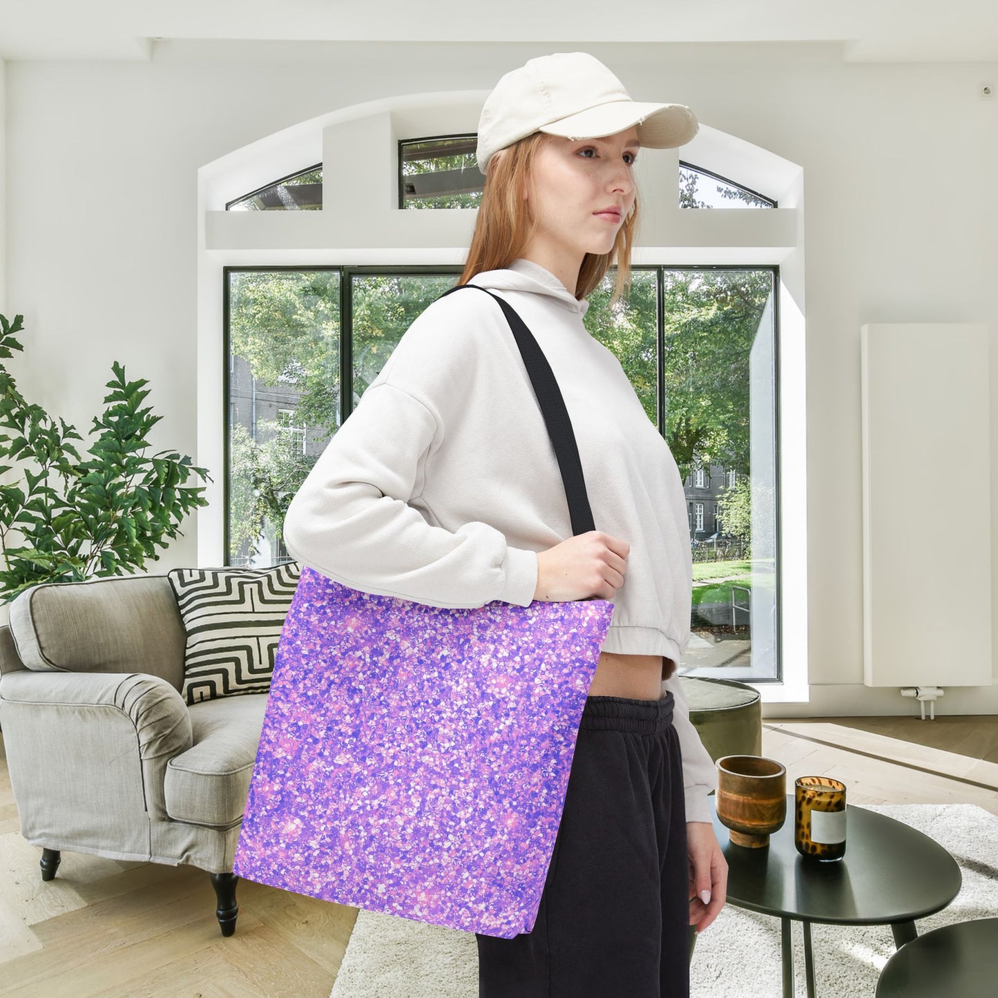 Lavender Crystal Canvas Tote Bag