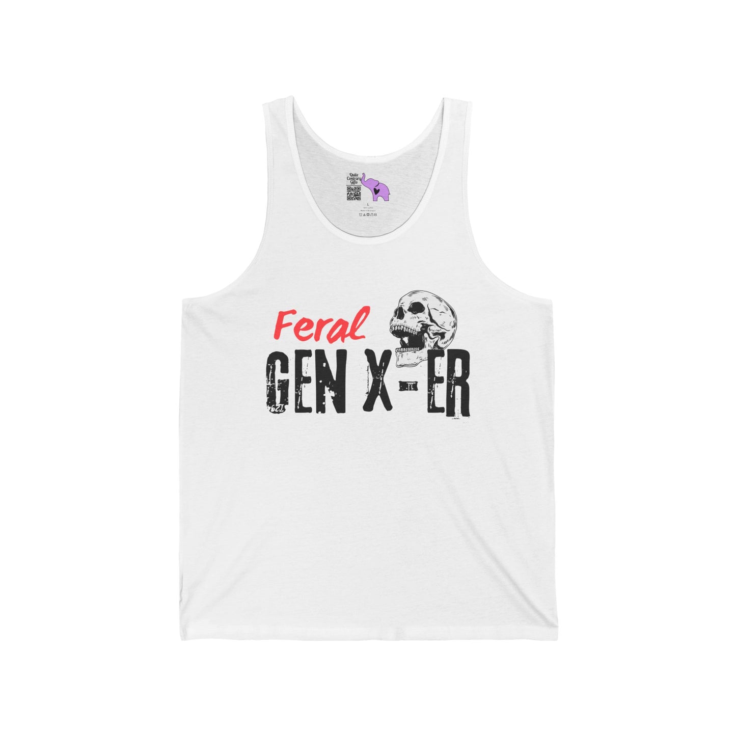 Feral GenXer w/Skull Unisex Jersey Tank