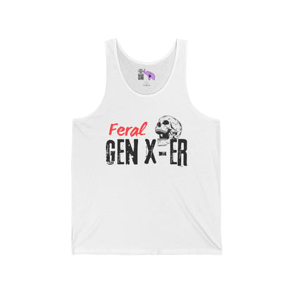 Feral GenXer w/Skull Unisex Jersey Tank