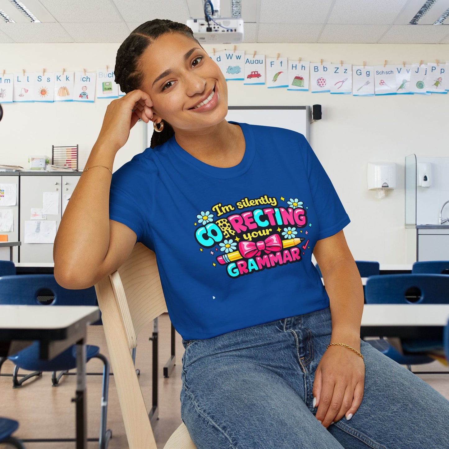 I'm Silently Correcting Your Grammar (Colorful) Adult T-shirt