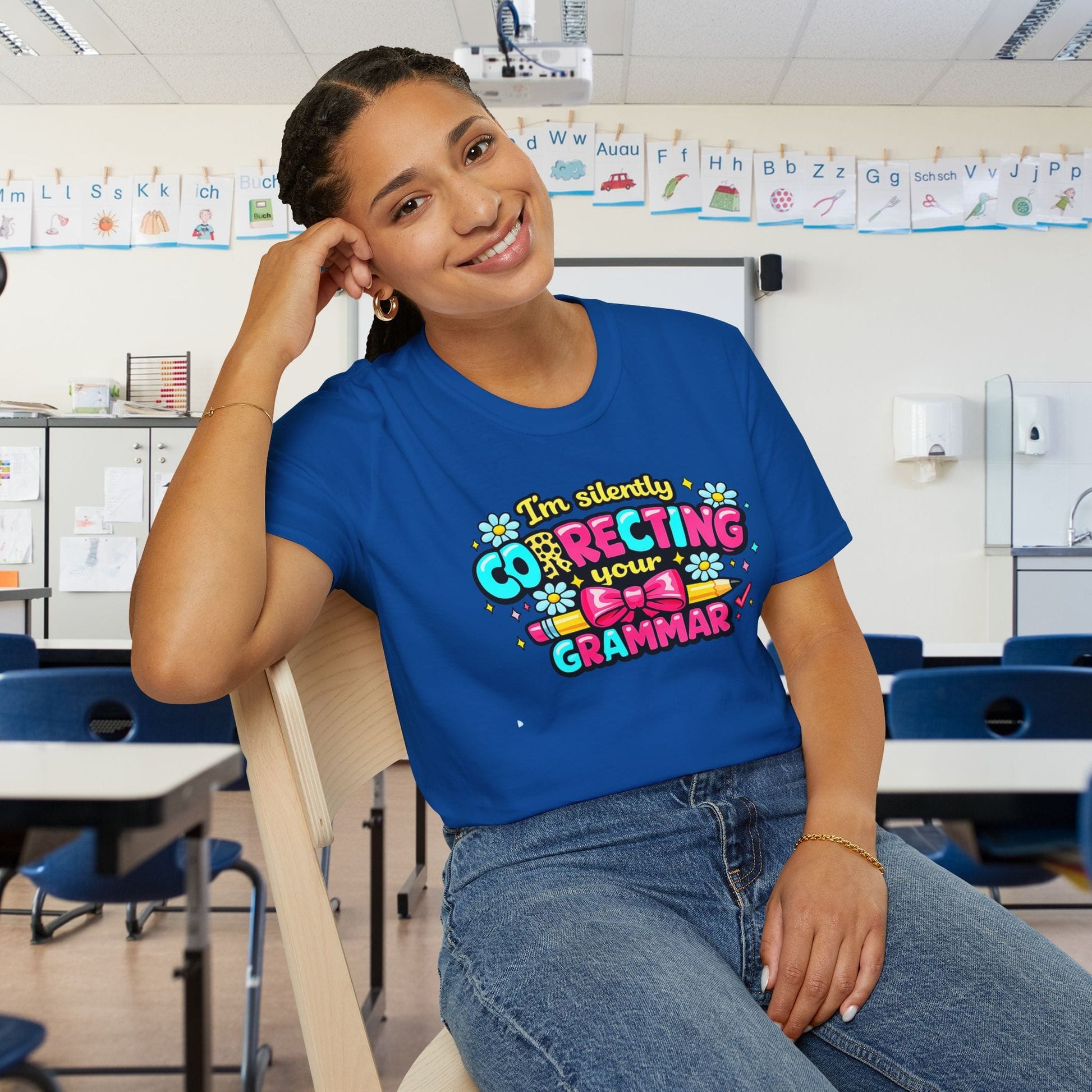 I'm Silently Correcting Your Grammar (Colorful) Adult T-shirt