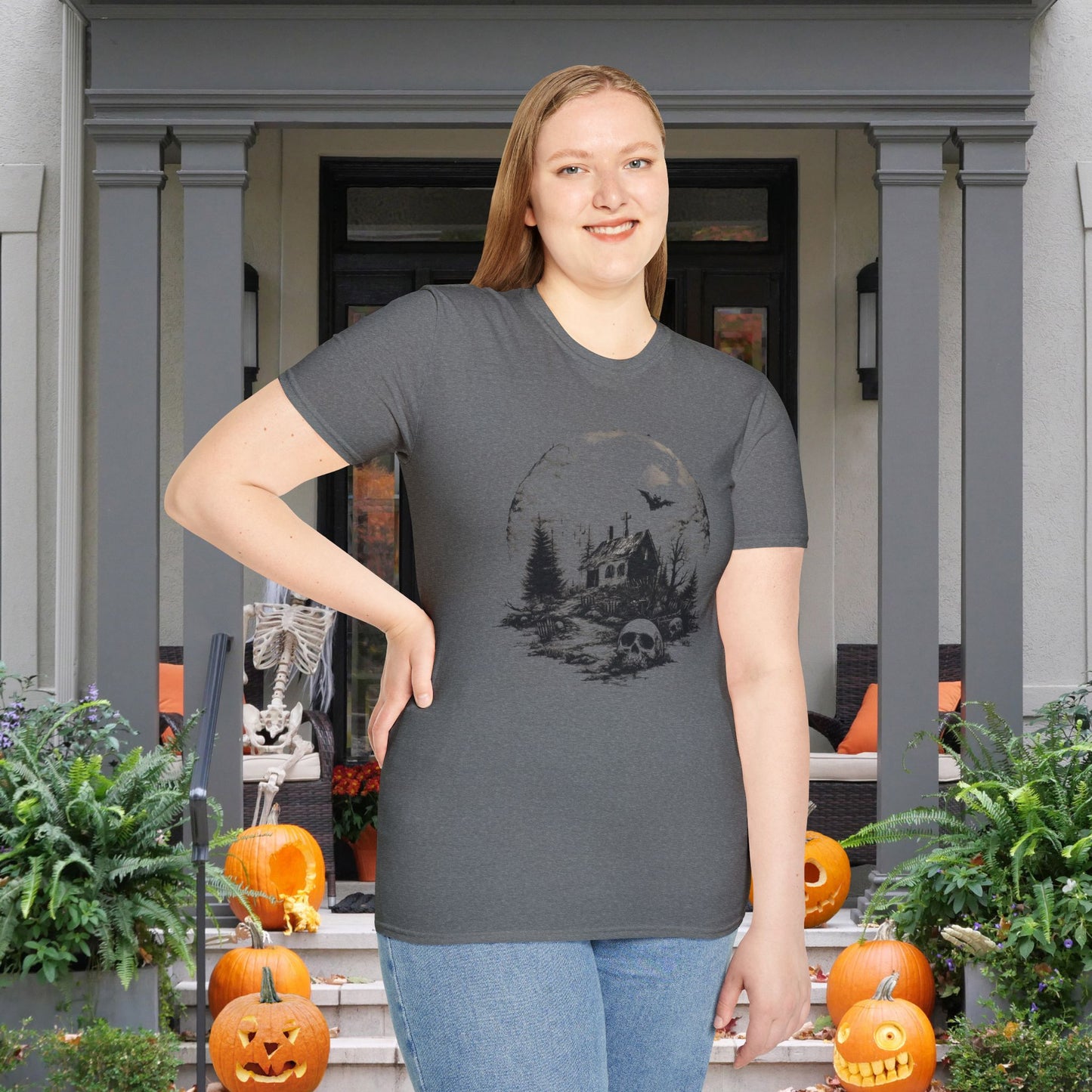 Creepy Full Moon Adult T-shirt
